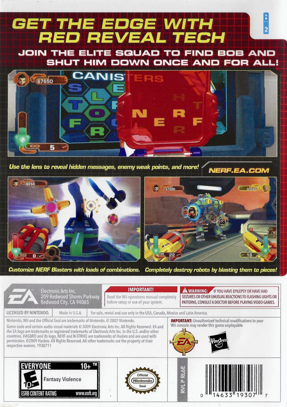 Nerf N-Strike Elite - Nintendo Wii ((EA) Electronic Arts - 1) video game collectible - Main Image 2