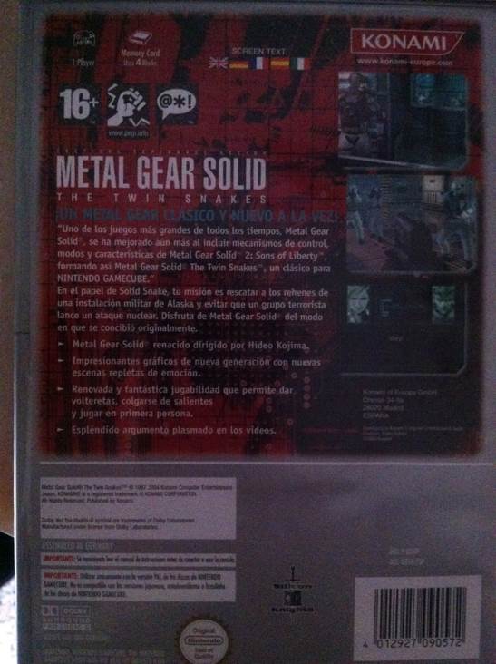 Metal Gear Solid: The Twin Snakes - Nintendo GameCube (Konami - 1) video game collectible [Barcode 4012927090343] - Main Image 2