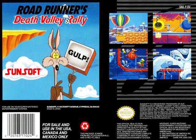 Road Runner’s Death Valley Rally - Nintendo Super Nintendo Entertainment System (SNES) (SunSoft) video game collectible - Main Image 2