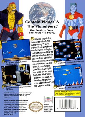Captain Planet And The Planeteers - Nintendo Entertainment System (NES) (Mindscape - 1) video game collectible [Barcode 4013195000119] - Main Image 2