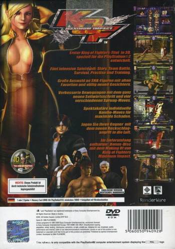 The King of Fighters: Maximum Impact - Sony PlayStation 2 (PS2) (SNK Playmore - 2) video game collectible [Barcode 828862200037] - Main Image 2