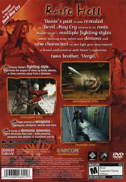 Devil May Cry 3: Dante’s Awakening - Sony PlayStation 2 (PS2) (Capcom - 1) video game collectible [Barcode 013388260416] - Main Image 2