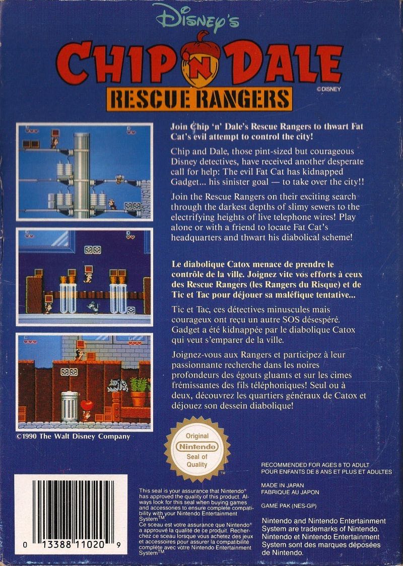 Chip ’N Dale Rescue Rangers - Nintendo Entertainment System (NES) (Capcom - 1-2) video game collectible - Main Image 2
