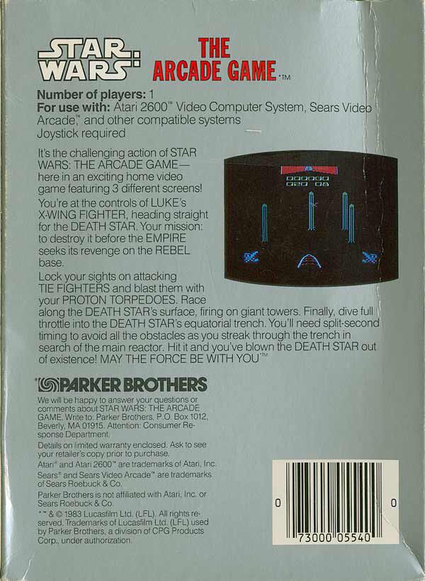 Star Wars: The Arcade Game - Atari 2600 (Parker Brothers - 1) video game collectible - Main Image 2