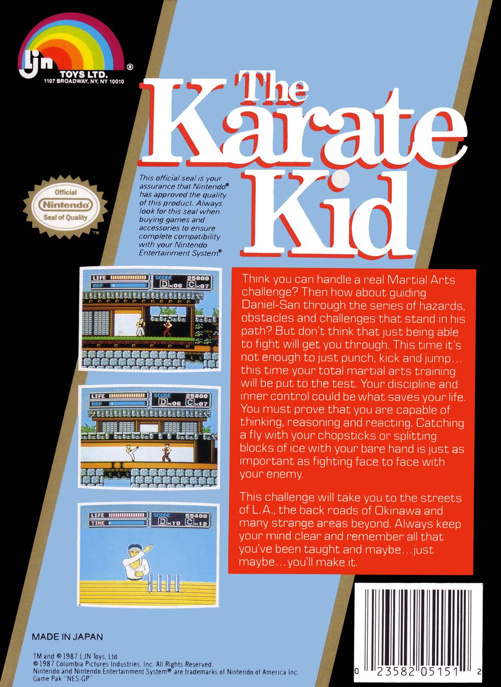 The Karate Kid - Nintendo Entertainment System (NES) video game collectible - Main Image 2