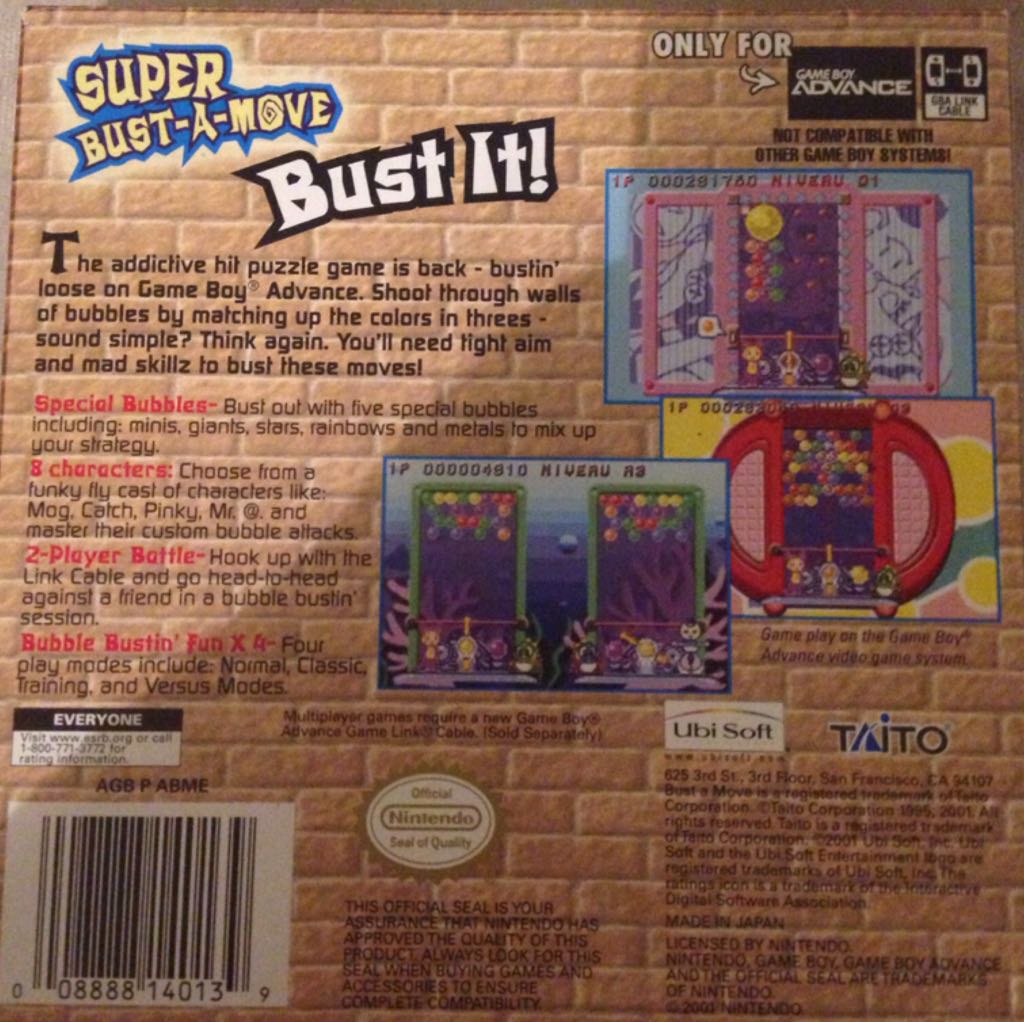 Super Bust-A-Move - Nintendo Game Boy Advance (GBA) (Taito) video game collectible [Barcode 008888140139] - Main Image 2