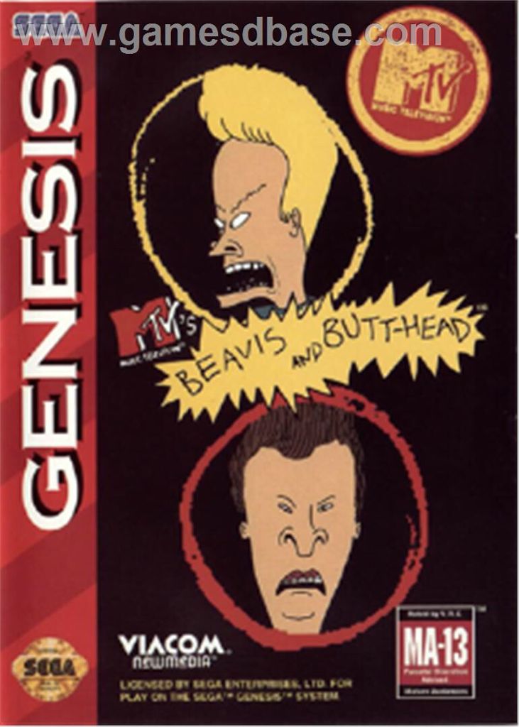MTV’s Beavis And Butthead - Sega Genesis (Mega Drive) video game collectible - Main Image 1