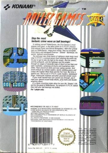 Rollergames - Nintendo Entertainment System (NES) (Konami) video game collectible - Main Image 2