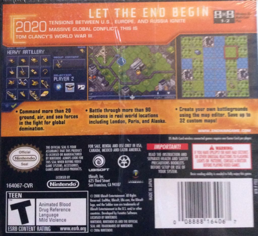 Tom Clancy’s: End War - Nintendo DS (Ubisoft - 1) video game collectible [Barcode 008888164067] - Main Image 2