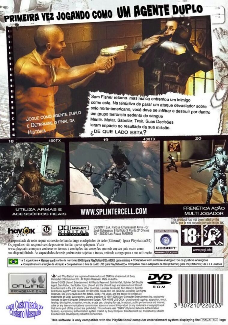 Tom Clancys Splinter Cell Double Agent - Sony PlayStation 2 (PS2) (Ubisoft - 1-2) video game collectible [Barcode 3307210220967] - Main Image 2