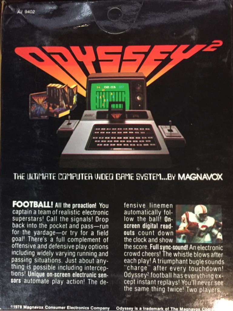Football! - Magnavox Odyssey II video game collectible - Main Image 2