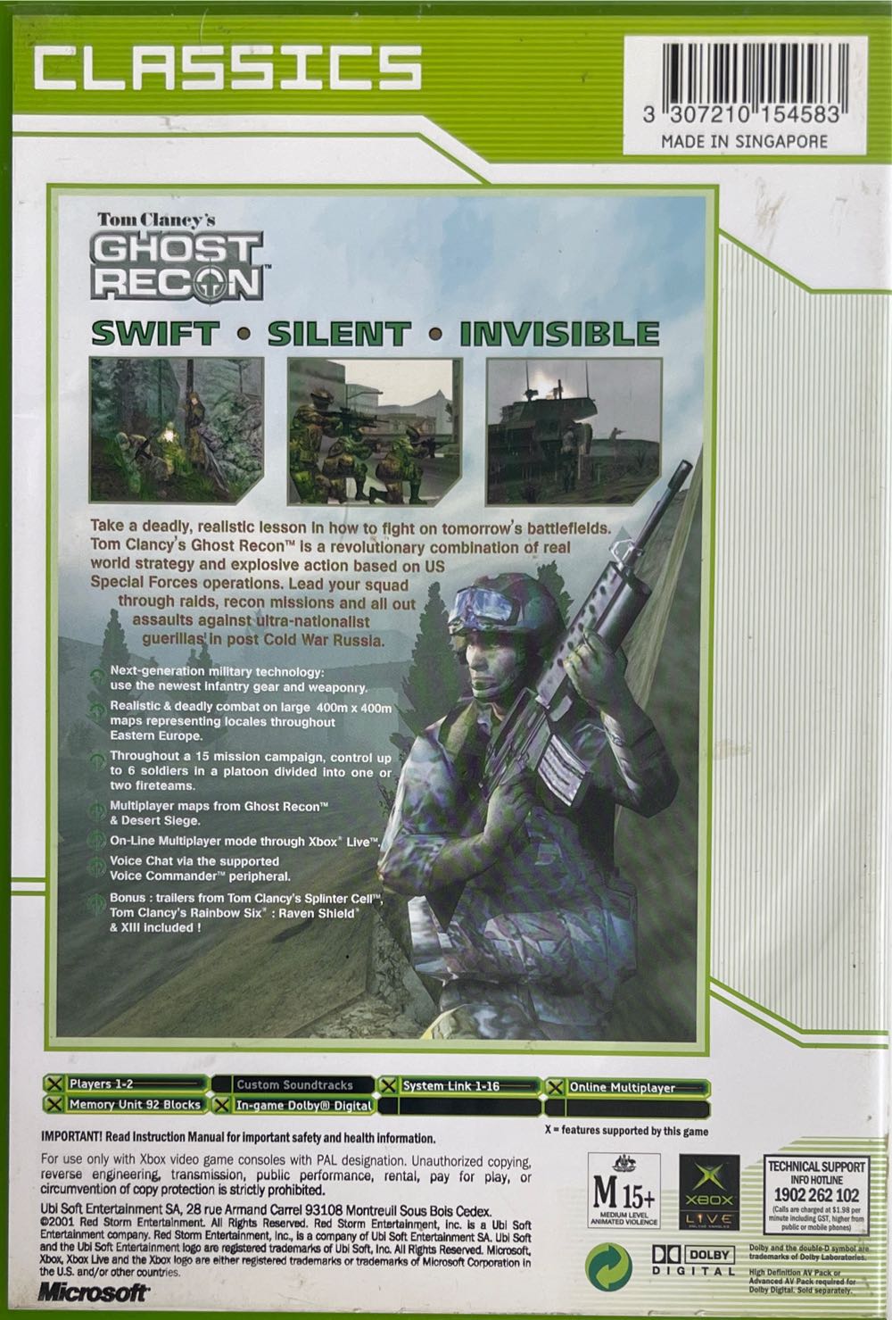 Tom Clancy’s Ghost Recon - Microsoft Xbox (2) video game collectible [Barcode 3307210154583] - Main Image 2