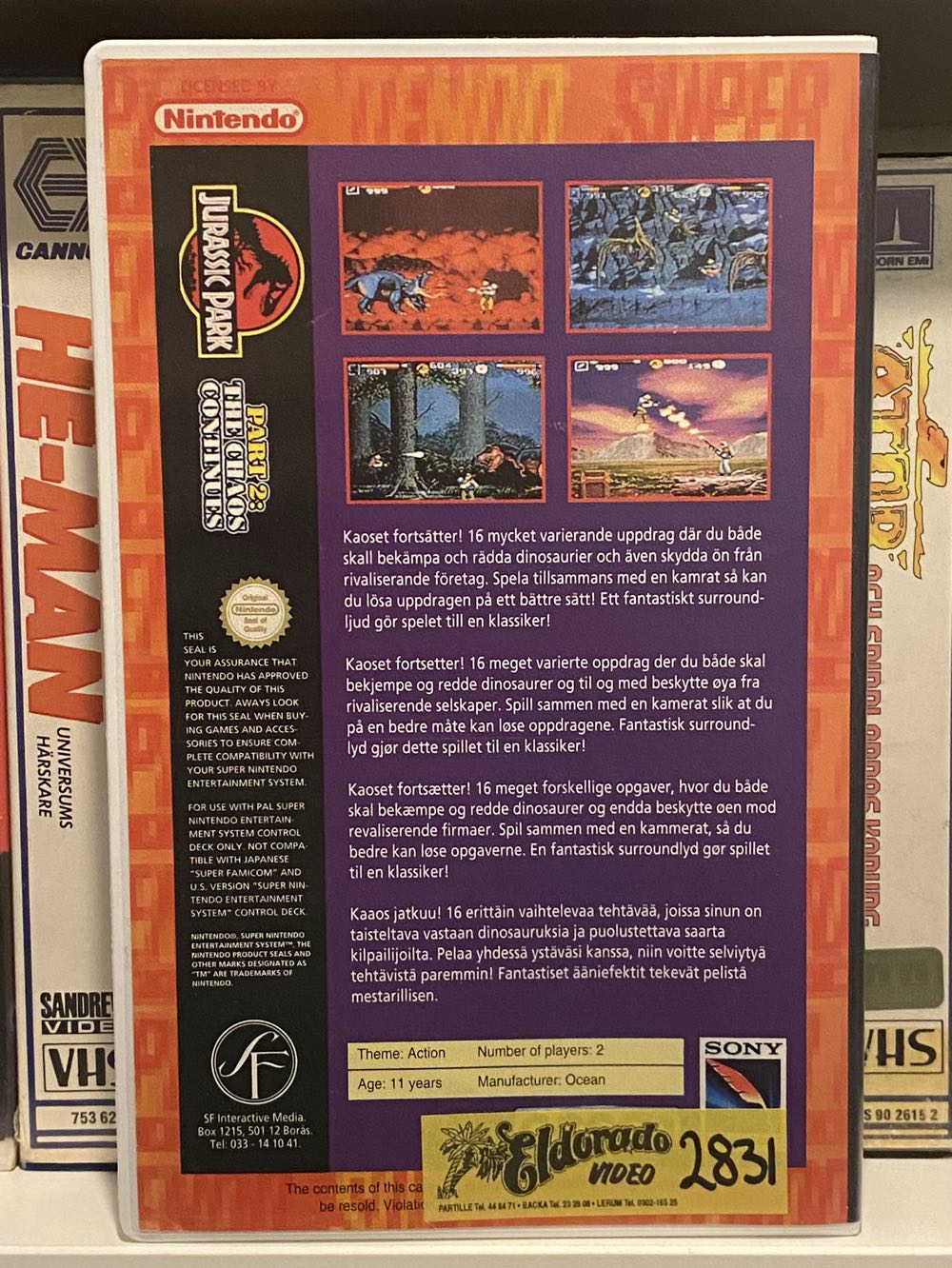 Jurassic Park Part 2: The Chaos Continues - Nintendo Super Nintendo Entertainment System (SNES) (1) video game collectible - Main Image 2