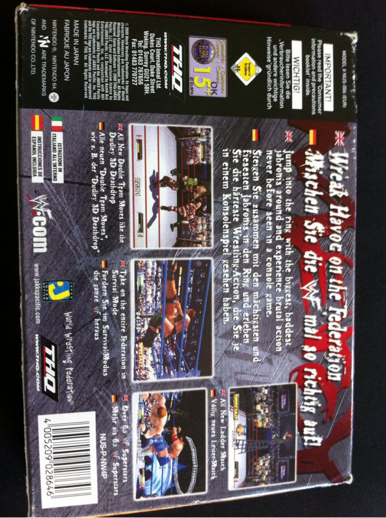 WWF No Mercy, USA ver - Nintendo 64 (N64) (THQ - 1-4) video game collectible [Barcode 4005209028646] - Main Image 2