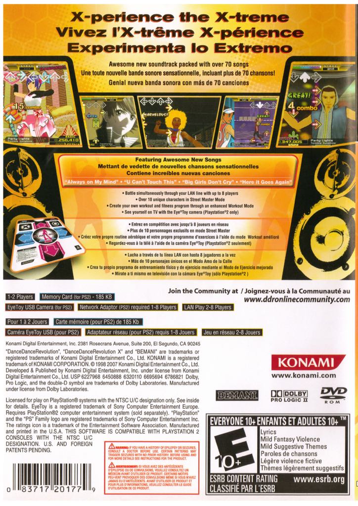 Dance Dance Revolution X - Sony PlayStation 2 (PS2) (Konami - 2) video game collectible [Barcode 083717201779] - Main Image 2