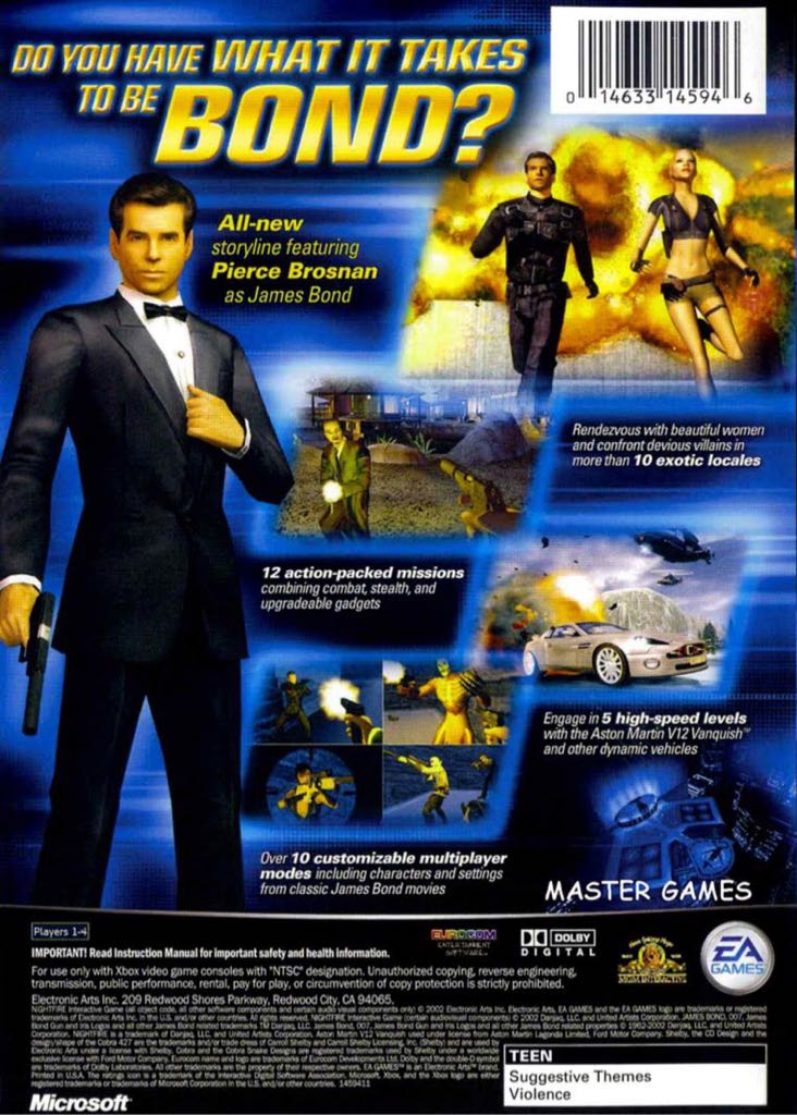 007 : Nightfire - Microsoft Xbox ((EA) Electronic Arts - 1-4) video game collectible [Barcode 5030931036033] - Main Image 2