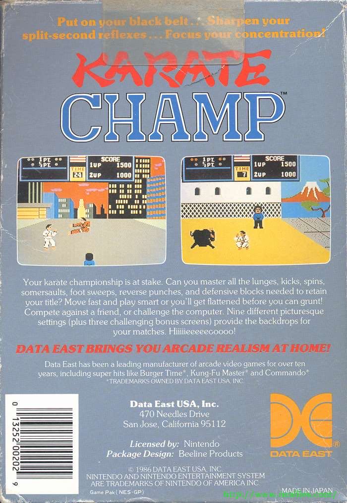 Karate Champ - Nintendo Entertainment System (NES) (Data East) video game collectible - Main Image 2