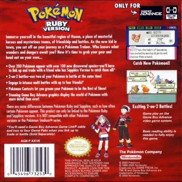 Pokemon: Ruby Version - Nintendo Game Boy Advance (GBA) video game collectible - Main Image 2