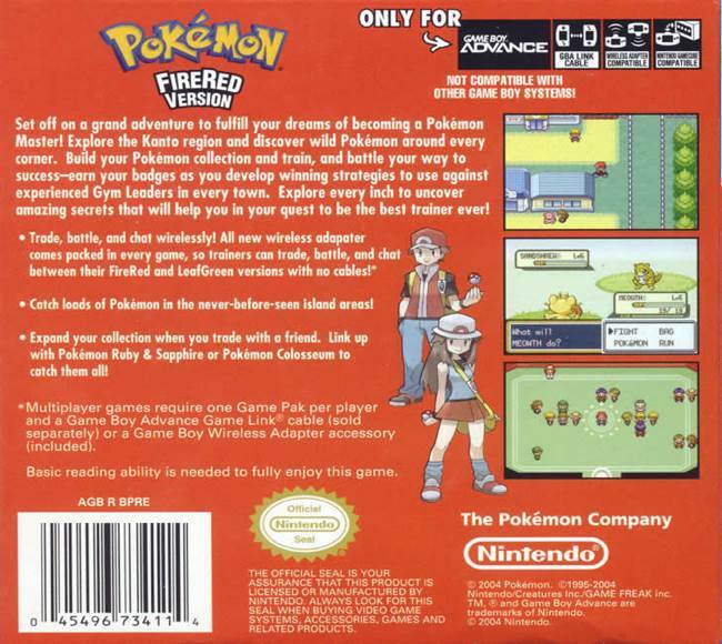 Pokemon: FireRed Version - Nintendo Game Boy Advance (GBA) video game collectible - Main Image 2