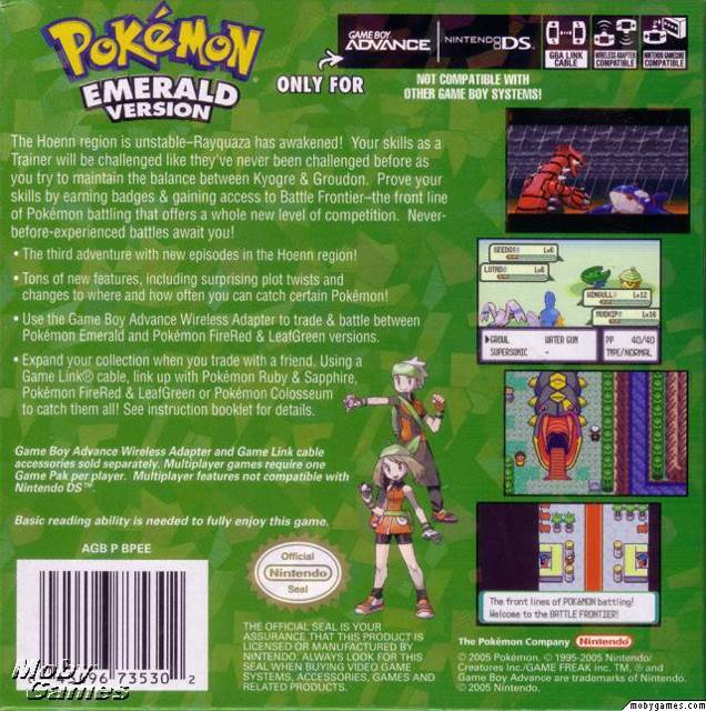 Pokemon: Emerald Version - Nintendo Game Boy Advance (GBA) video game collectible - Main Image 2