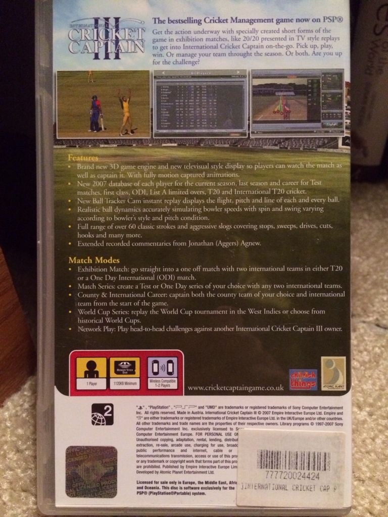 International Cricket Captain 3  - Sony PlayStation Portable (PSP) video game collectible - Main Image 2
