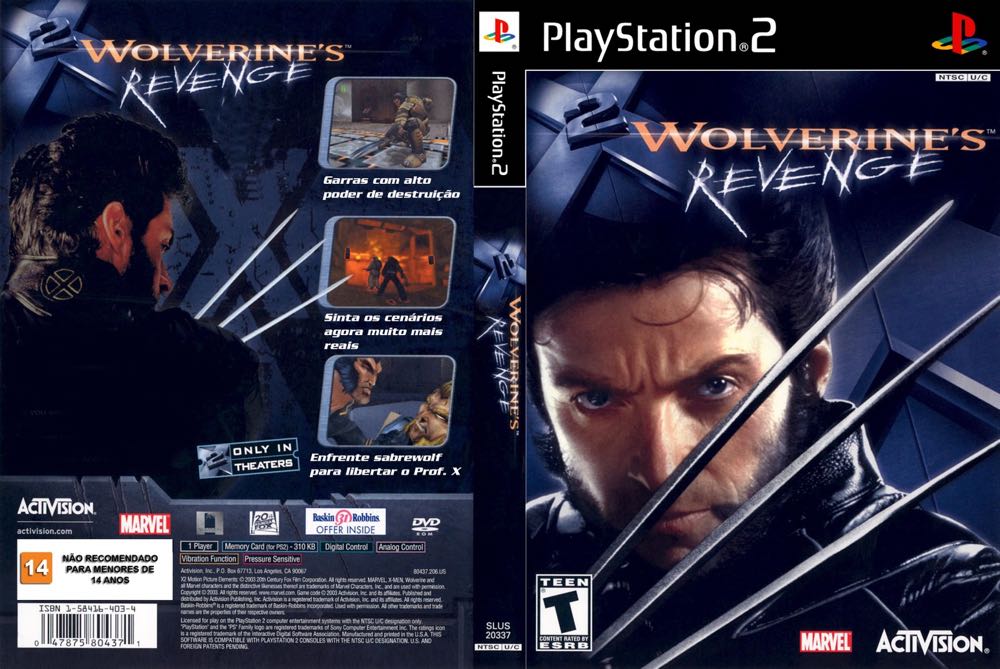 X2: Wolverine’s Revenge - Sony PlayStation 2 (PS2) (Activision/Marvel Games/20th Century Games - 1) video game collectible - Main Image 2