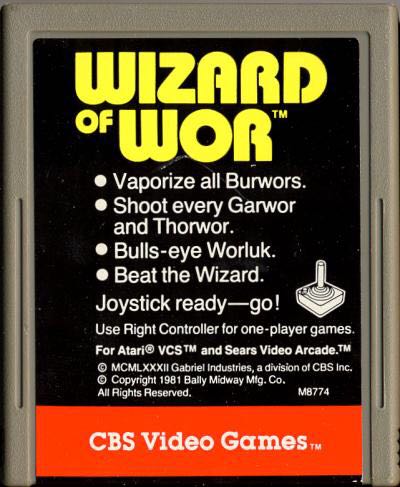 Wizard Of Wor - Atari 2600 (Midway - 1) video game collectible - Main Image 3