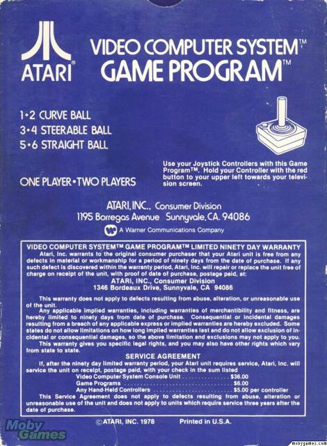 Bowling - Atari 2600 video game collectible - Main Image 2