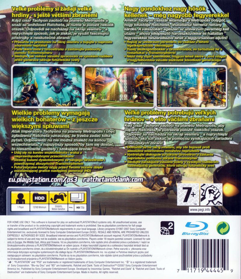 Ratchet & Clank Future: Tools Of Destruction - Sony PlayStation 3 (PS3) (Sony Comptuter Entertainment - 1) video game collectible [Barcode 4948872960236] - Main Image 2
