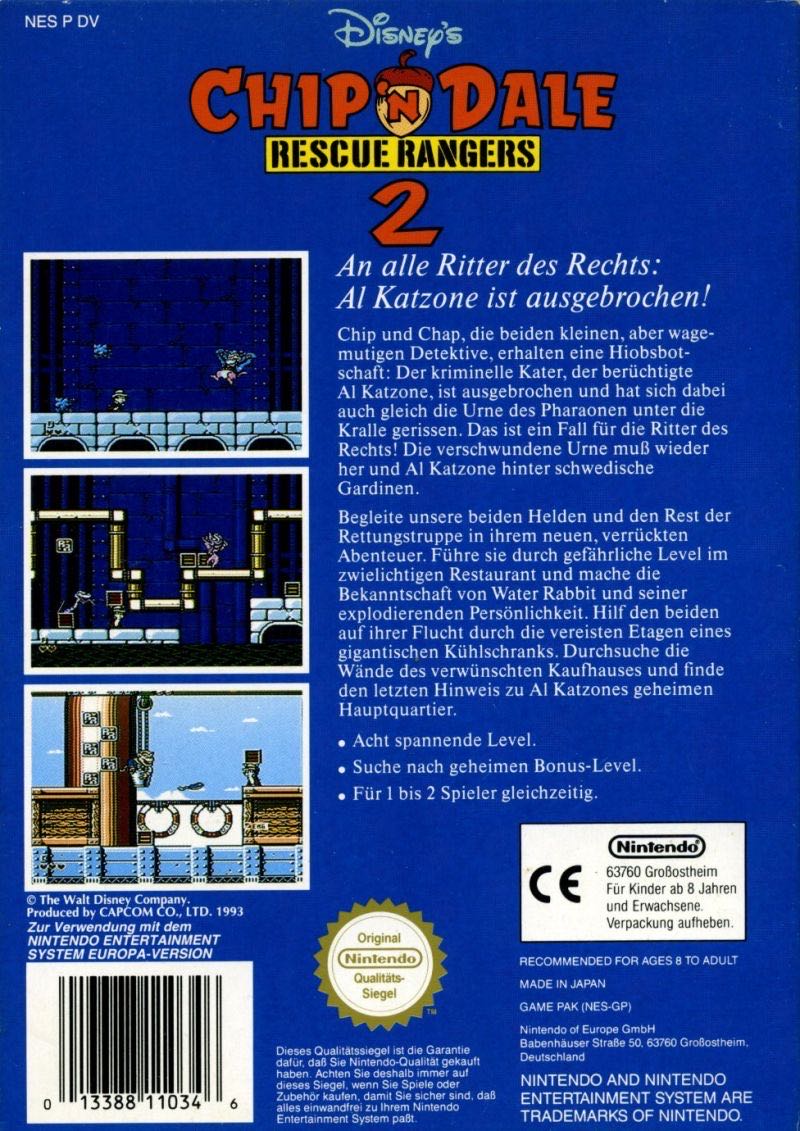 Chip ’N Dale Rescue Rangers 2 - Nintendo Entertainment System (NES) (Capcom - 1-2) video game collectible - Main Image 2