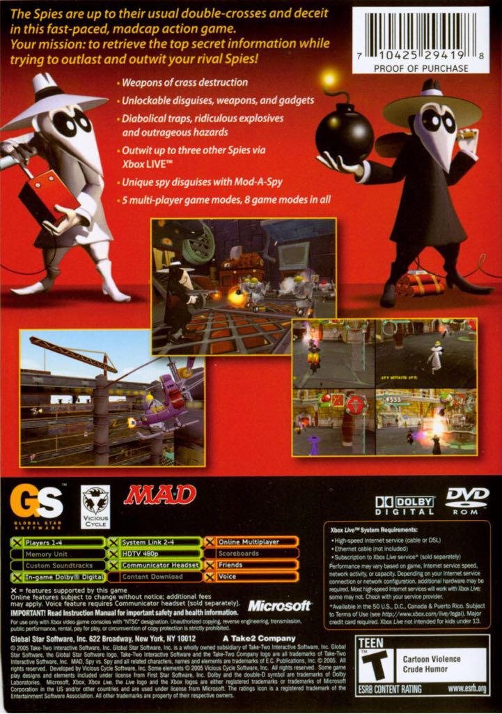 Spy Vs Spy - Microsoft Xbox (Global Star Software - 4) video game collectible [Barcode 5026555241489] - Main Image 2