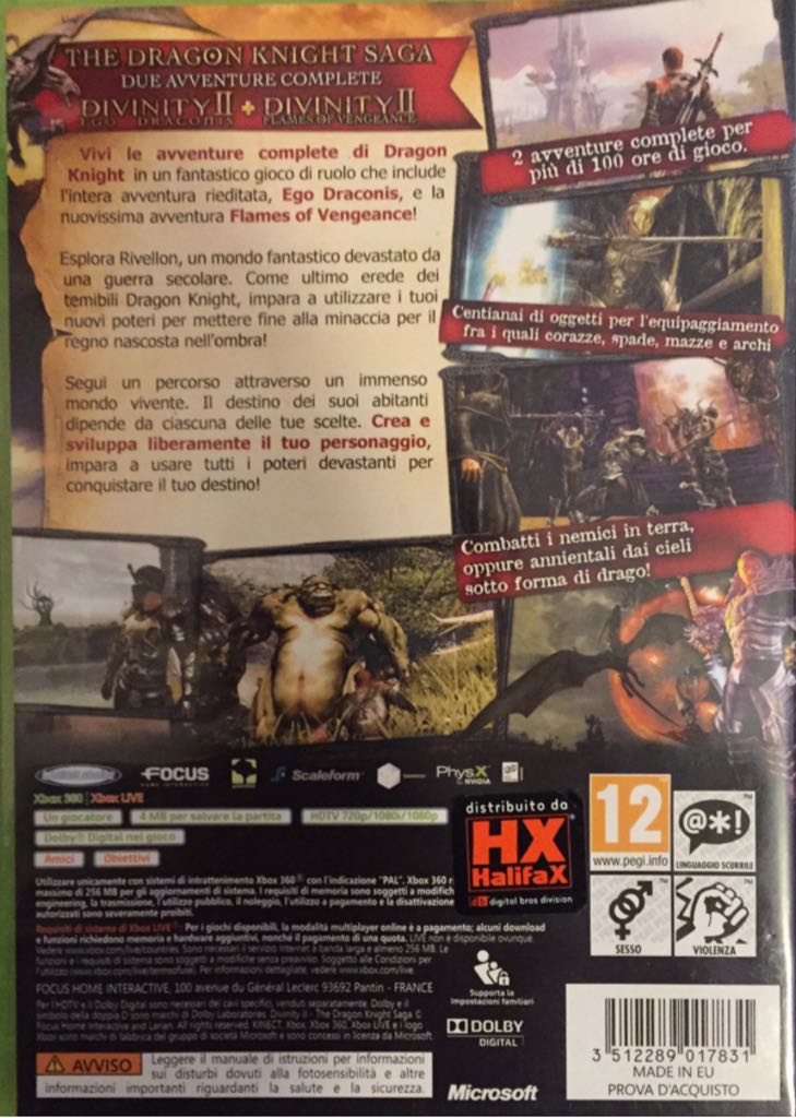 Divinity II: The Dragon Knight Saga - Microsoft Xbox 360 (Focus Home Interactive - 1) video game collectible [Barcode 3512289017831] - Main Image 2