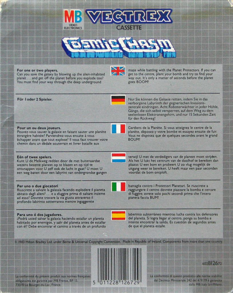 Cosmic Chasm - Vectrex video game collectible - Main Image 2