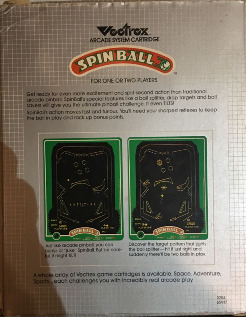Spinball - Vectrex (2) video game collectible - Main Image 2