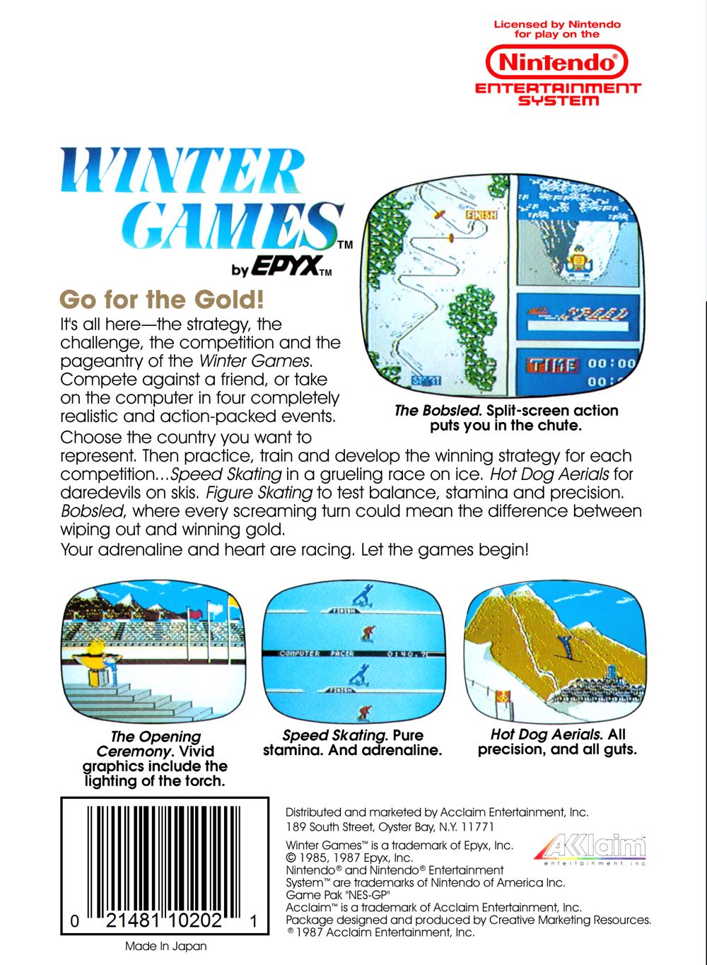 Winter Games - Nintendo Entertainment System (NES) video game collectible - Main Image 2