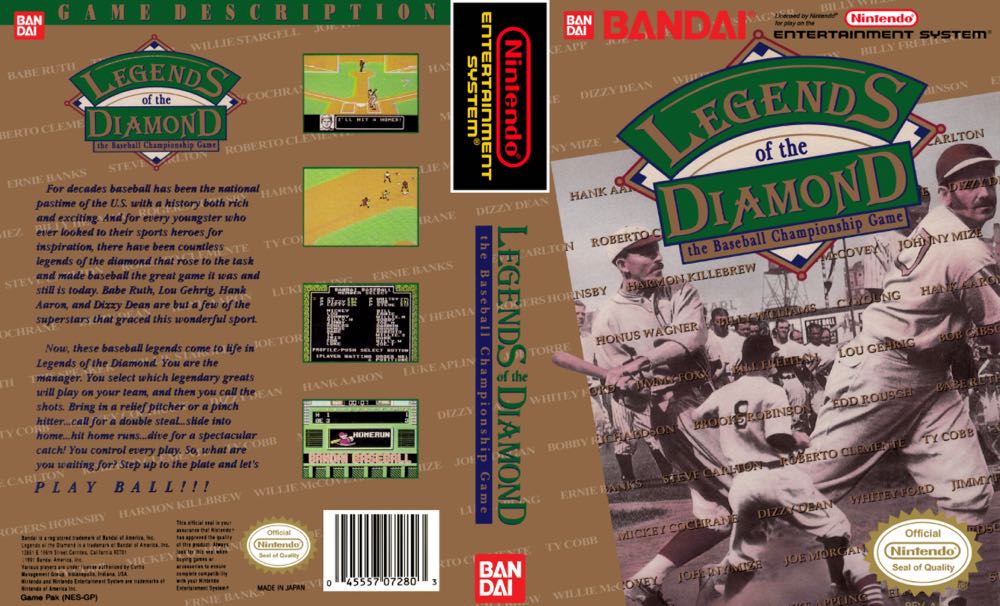Legends of the Diamond: The Baseball Championship Game - Nintendo Entertainment System (NES) (Bandai - 1-2) video game collectible - Main Image 3