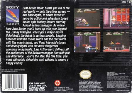 Last Action Hero - Nintendo Super Nintendo Entertainment System (SNES) (Sony Imagesoft - 1) video game collectible [Barcode 090451306028] - Main Image 2
