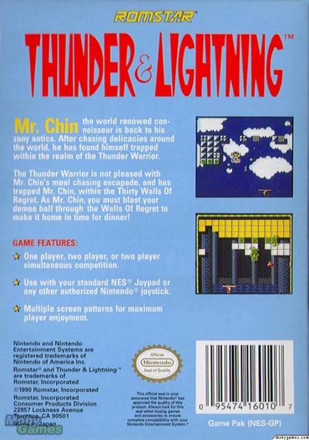 Thunder & Lightning - Nintendo Entertainment System (NES) video game collectible - Main Image 2