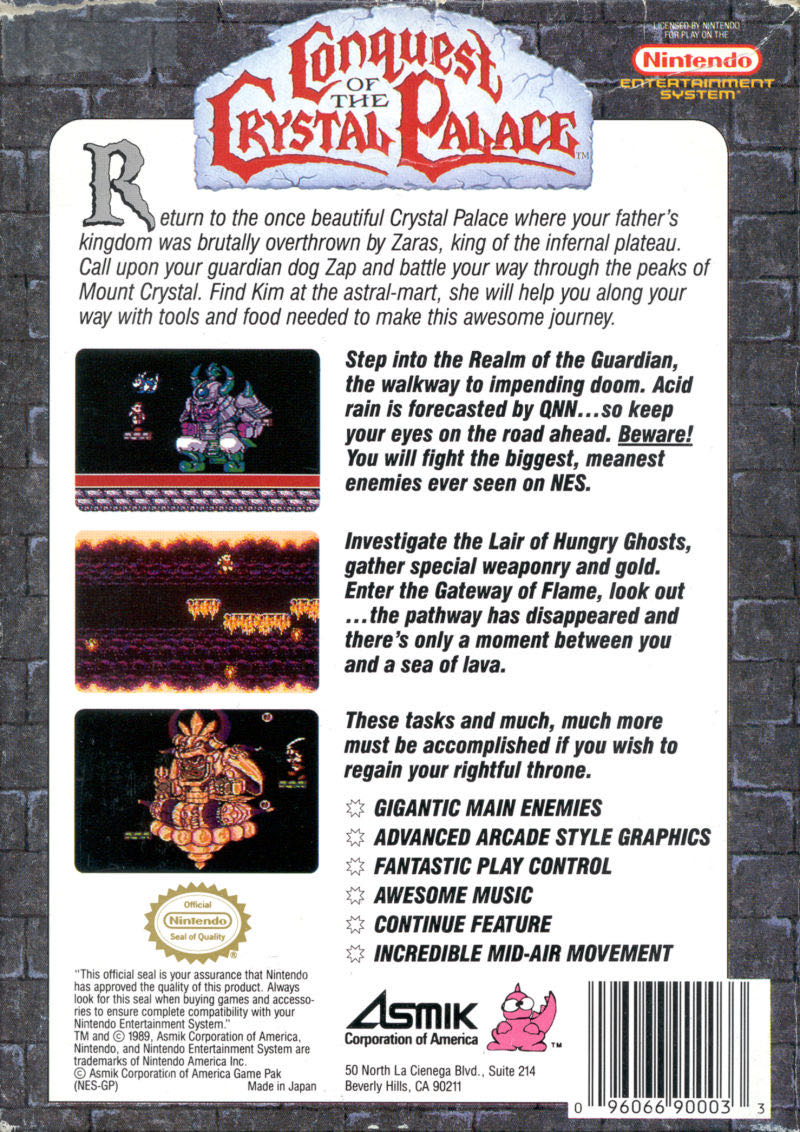 Conquest of the Crystal Palace - Nintendo Entertainment System (NES) (Asmix) video game collectible - Main Image 2