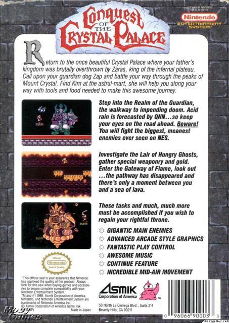 Conquest Of The Crystal Palace - Nintendo Entertainment System (NES) video game collectible - Main Image 2