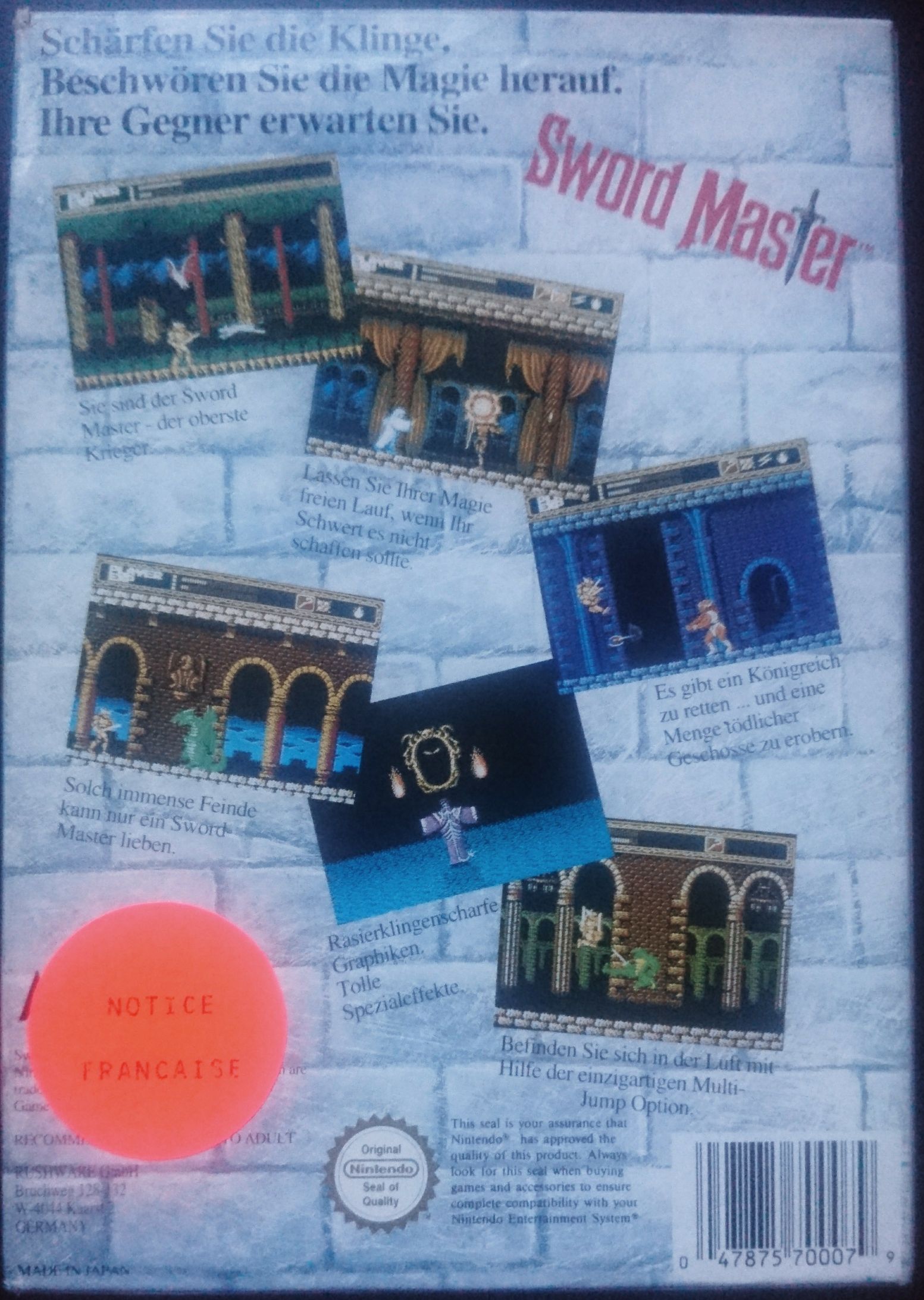 Sword Master - Nintendo Entertainment System (NES) (Activision - 1) video game collectible [Barcode 047875700079] - Main Image 2