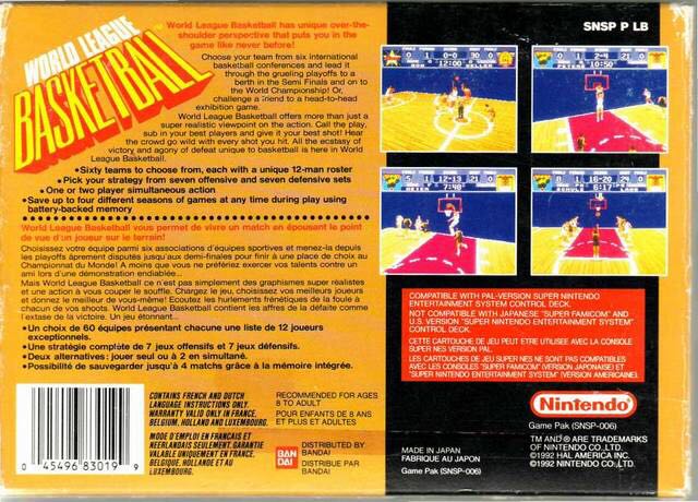 World League Basketball - Nintendo Super Nintendo Entertainment System (SNES) video game collectible - Main Image 2