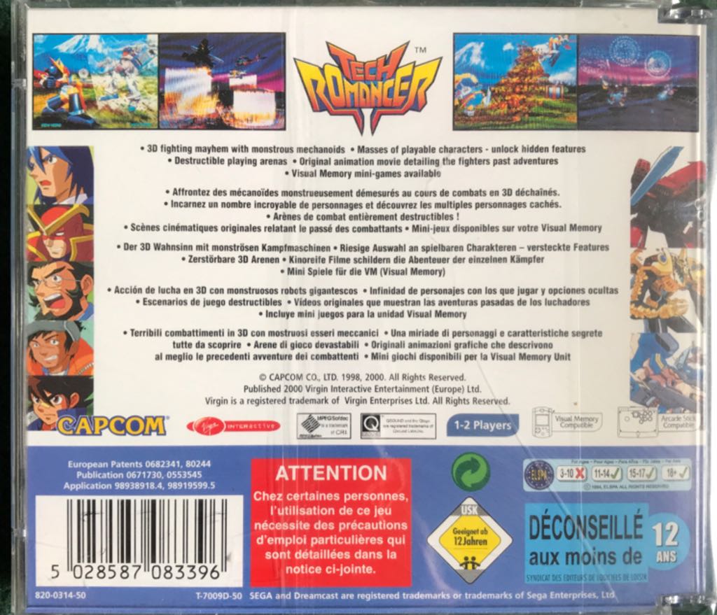 Tech Romancer - Sega Dreamcast (Virgin Interactive - 1-2) video game collectible [Barcode 5028587083396] - Main Image 2