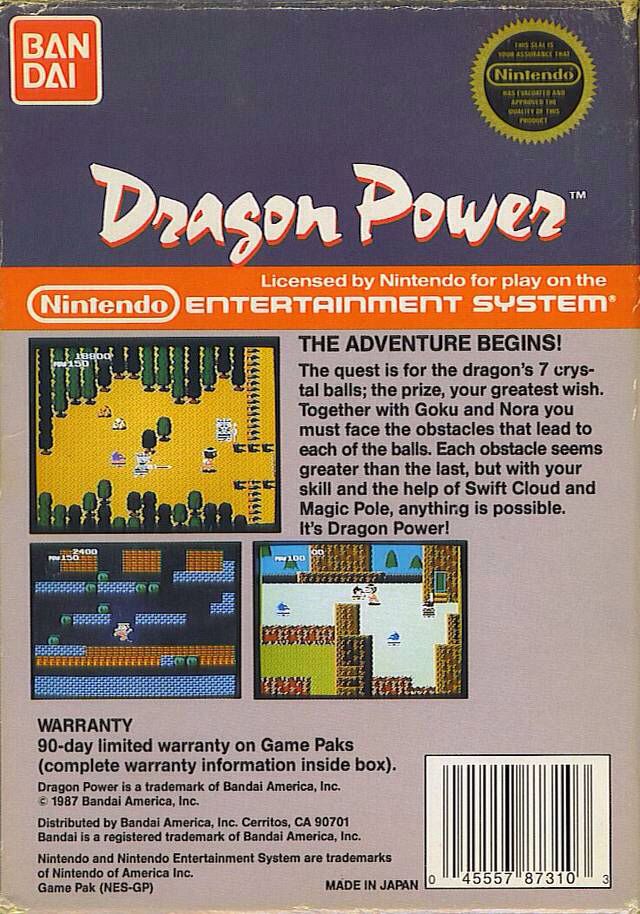 Dragon Power - Nintendo Entertainment System (NES) (Bandai - 1) video game collectible - Main Image 2