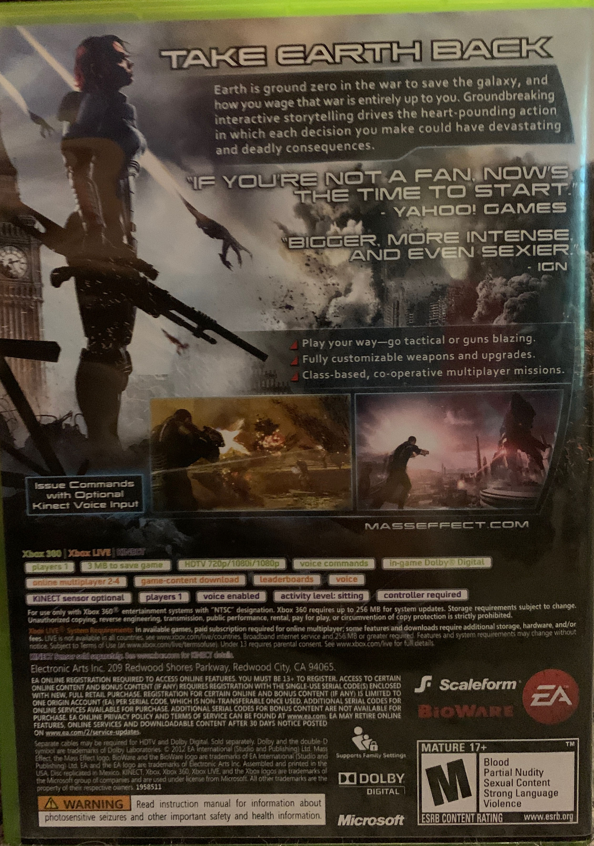 Mass Effect 3 - Microsoft Xbox 360 (Physical Disc- Backwards Compatible - 1) video game collectible [Barcode 014633195859] - Main Image 3