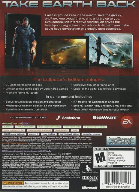 Mass Effect 3 - Microsoft Xbox 360 (Electronic Arts - 1) video game collectible [Barcode 5030942105070] - Main Image 2