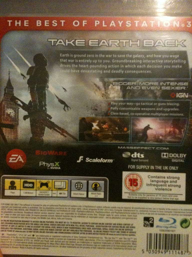Mass Effect 3 - Sony PlayStation 3 (PS3) (Bioware) video game collectible [Barcode 5030949111487] - Main Image 2