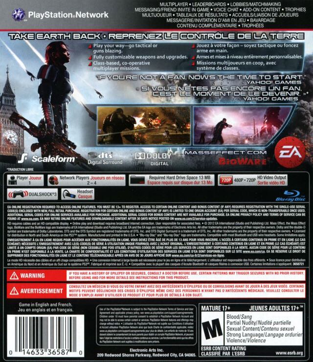 Mass Effect 3 - Sony PlayStation 3 (PS3) ((EA) Electronic Arts - 1) video game collectible - Main Image 2