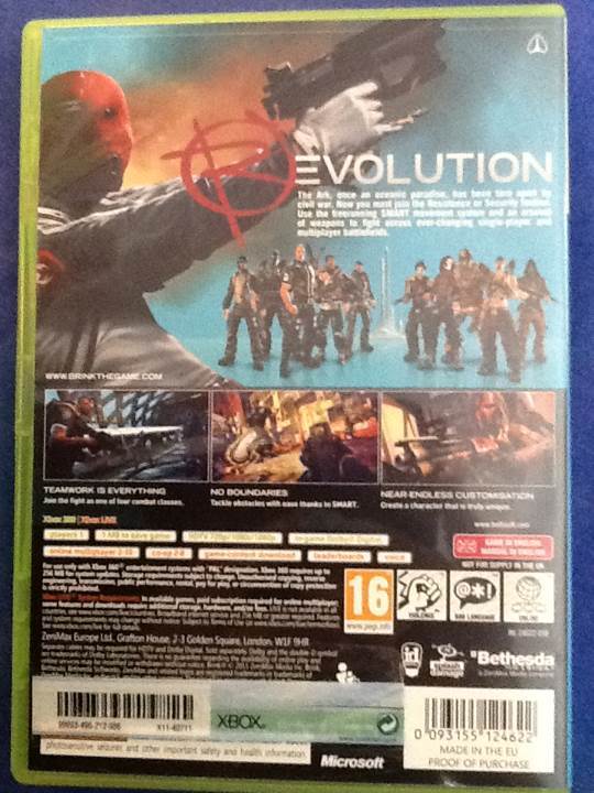 Brink - Microsoft Xbox 360 (Bethesda Softworks - 1) video game collectible [Barcode 093155124622] - Main Image 2