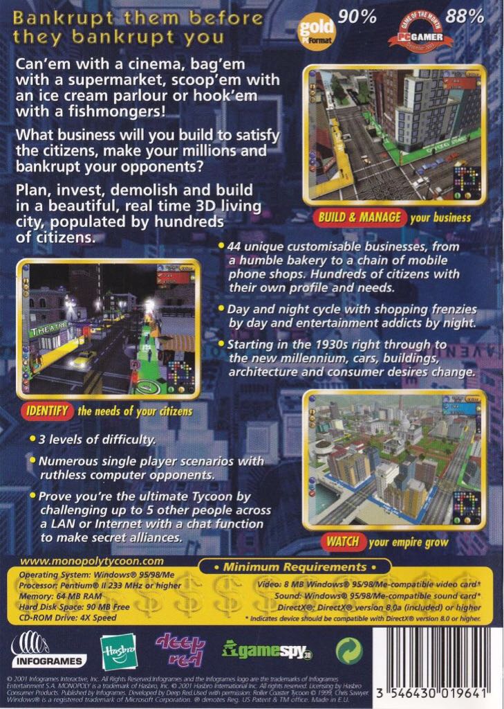 Monopoly Tycoon - PC (Infogrames Europe S.A. - 1) video game collectible [Barcode 8714902220108] - Main Image 2